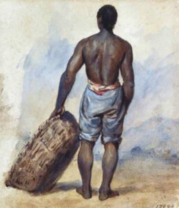 Negros cargadores con sus cestas