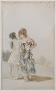 Dos majas abrazándose