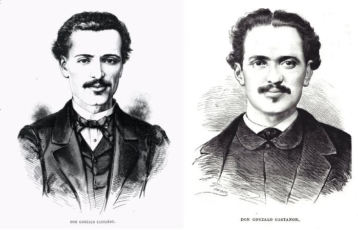Dos litografías del busto de Gonzalo Castañón.