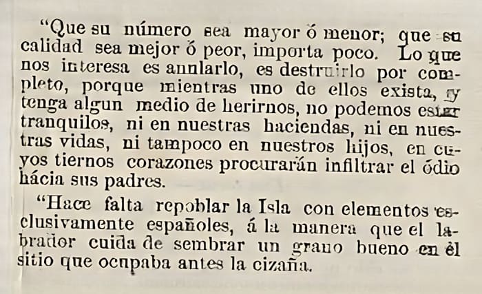 Fragmento del periódico La voz de Cuba, reproducido en El Republicano, de Cayo Hueso.