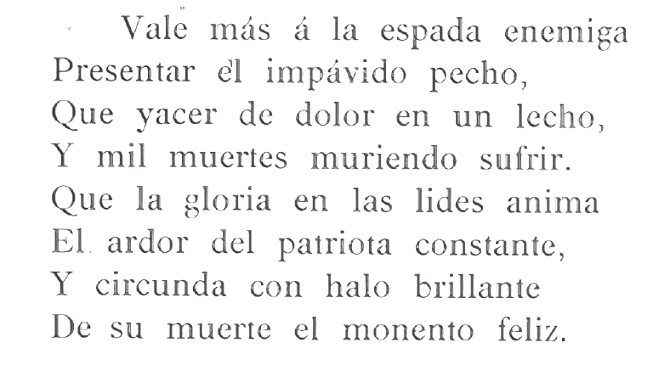 Versos de José María Heredia musicalizados por Narciso López Frías