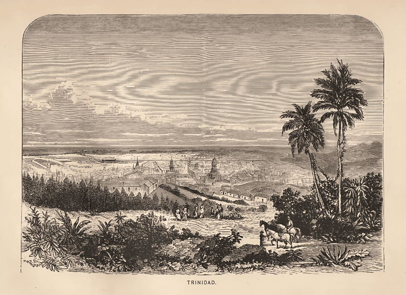 Vista de Trinidad a finales de la década de 1860.