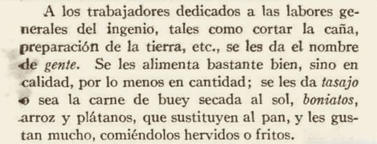 Texto de Samuel Hazard sobre la gastronomía cubana del siglo XIX (alimentación de los trabajadores de ingenio)