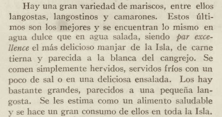 Texto de Samuel Hazard sobre la gastronomía cubana del siglo XIX (mariscos)