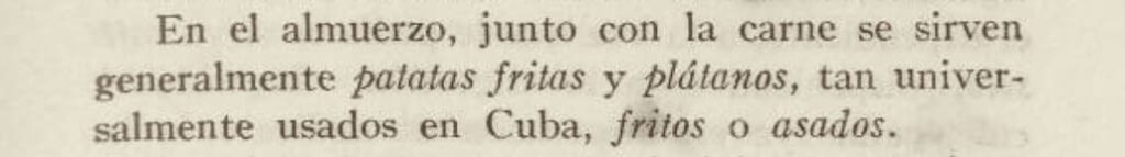 Texto de Samuel Hazard sobre la gastronomía cubana del siglo XIX (sobre el almuerzo)