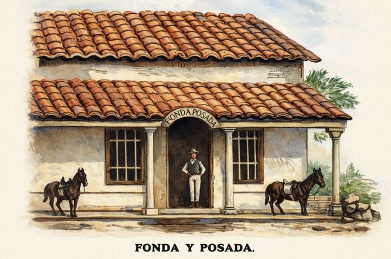 Fonda y posada tomada de la obra de Samuel Hazard