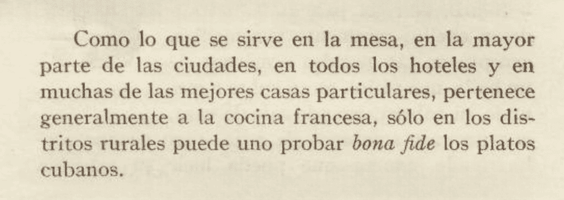 Texto impreso, opinión de Samuel Hazard sobre donde encontrar la auténtica comida cubana en el siglo XIX.