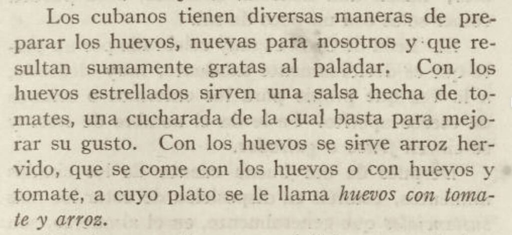 Texto de Samuel Hazard sobre la gastronomía cubana del siglo XIX (sobre los huevos)