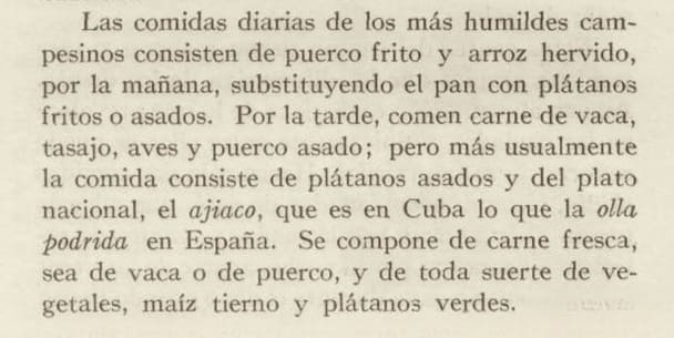 Texto de Samuel Hazard sobre la gastronomía cubana del siglo XIX (comidas de campesinos)
