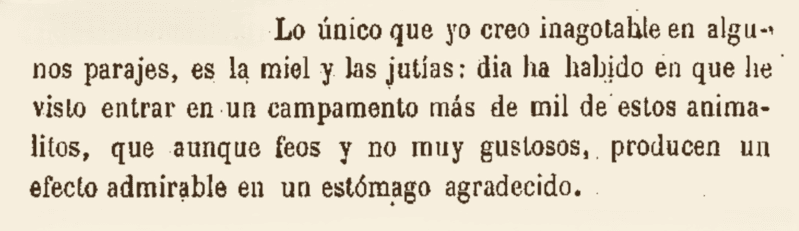 Fragmento de texto del soldado Rosal Vázquez y Mondragón,  sobre alimentación en los campamentos cubanos (3)
