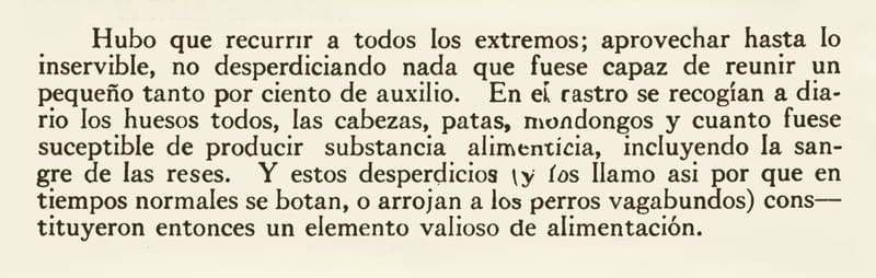 Texto impreso sobre los alimentos durante la reconcentración en Sagua la Grande, de Francisco P. Machado (2)